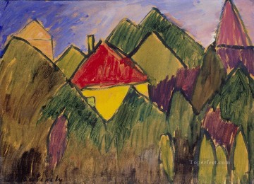 rote giebel rote d cher 1910 Alexej von Jawlensky Expresionismo Pinturas al óleo